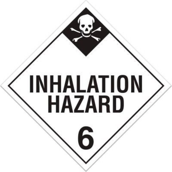 Top Tape And  Label. INCOM Class 6.2 Inhalation Hazard Adhesive Vinyl Placard - 100/Pkg TA620PS